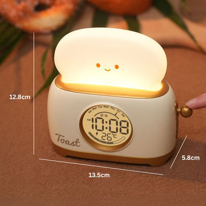 Veilleuse grille pain avec horloge numérique et alarme