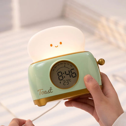 Veilleuse grille pain avec horloge numérique et alarme