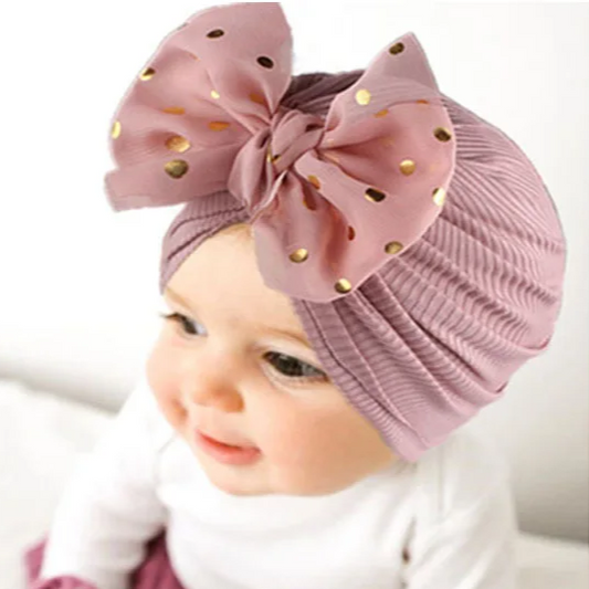 Turban à noeud brillant pour bébé fille