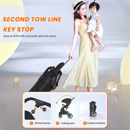 Poussette de bébé pliable à 4 roues