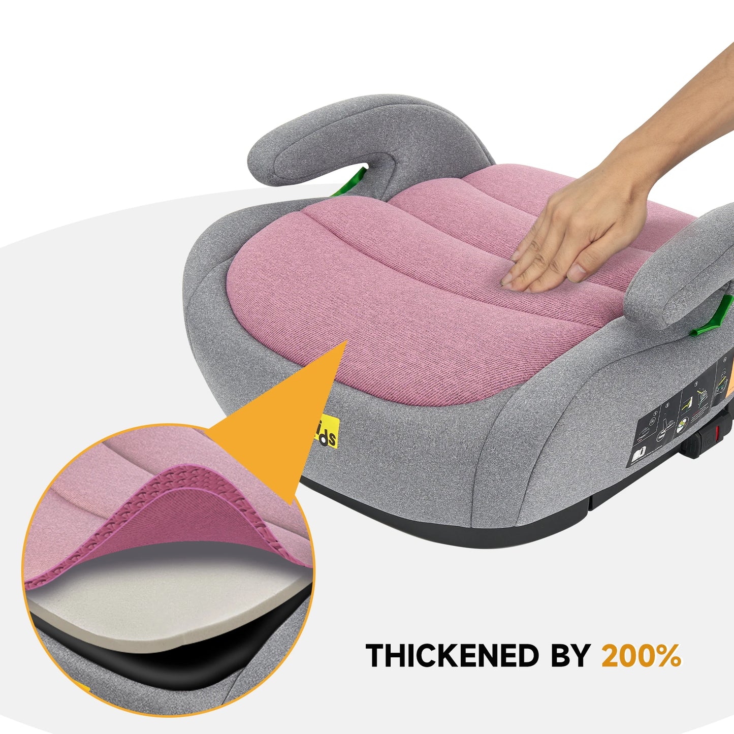 Rehausseur de siège auto portable pour bébé 125-150 cm