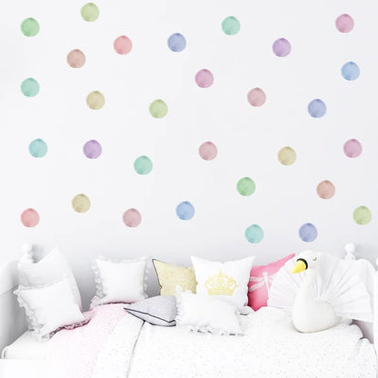 Autocollants muraux en point coloré pour chambre d’enfant