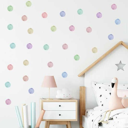 Autocollants muraux en point coloré pour chambre d’enfant