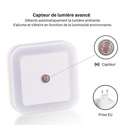 Mini lampe LED carrée avec capteur de lumière sans fil