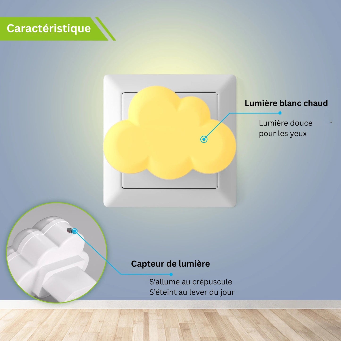 Veilleuse en forme de nuage pour chambre de bébé