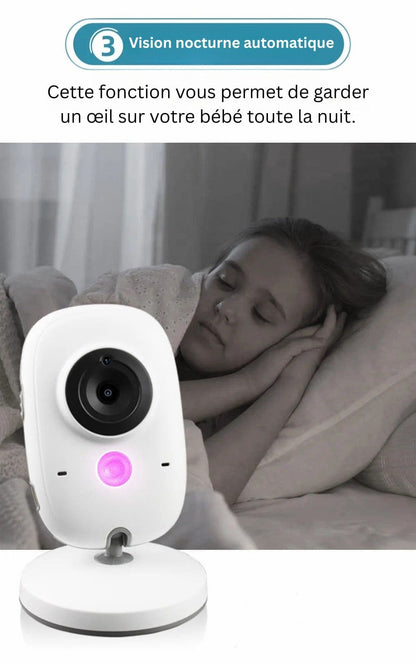 Babyphone vidéo sans fil avec écran couleur