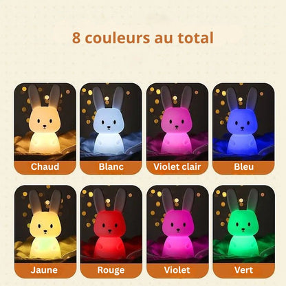 Veilleuse lapin en silicone aux couleurs changeantes