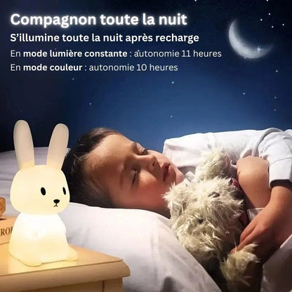 Veilleuse lapin en silicone aux couleurs changeantes