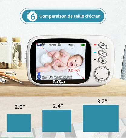 Babyphone vidéo sans fil avec écran couleur
