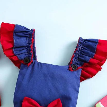 Déguisement bébé robe de Blanche Neige avec serre-tête gros nœud rouge