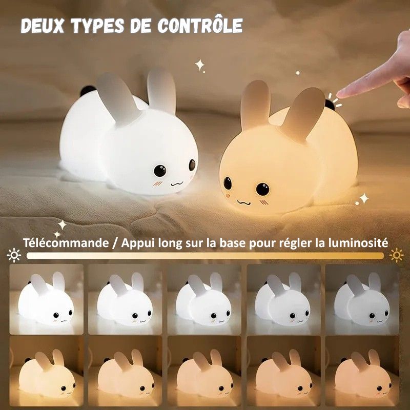 Veilleuse lapin avec télécommande