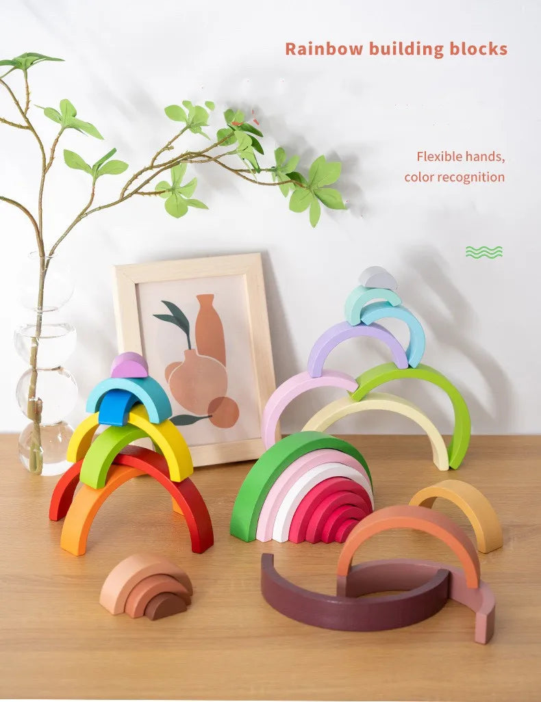 Jeu Montessori d’empilement en bois pour bébé