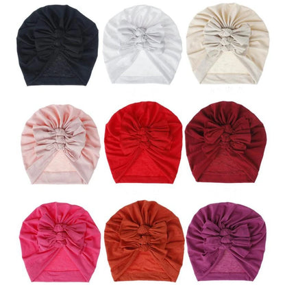 Turban en coton avec petits nœuds pour petites filles