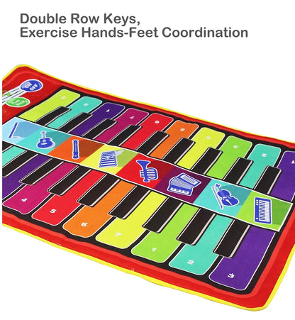 Tapis d’éveil musical multifonction couleur arc en ciel pour enfants