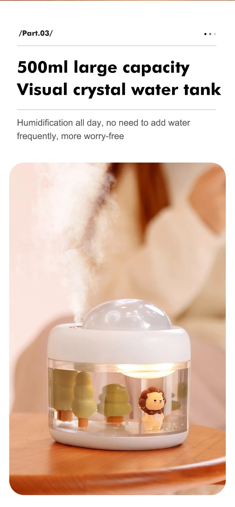 Humidificateur d’air avec veilleuse pour chambre de bébé
