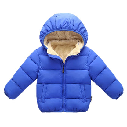 Doudoune bébé bleue foncée rembourrée avec velours intérieur