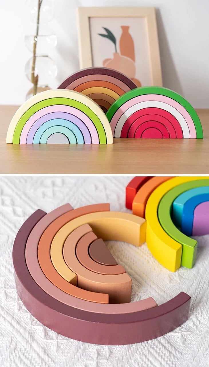 Jeu Montessori d’empilement en bois pour bébé
