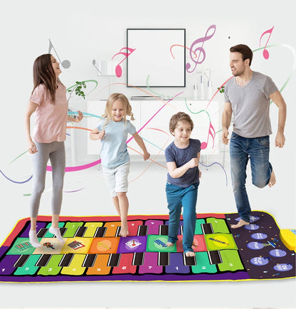 Tapis d’éveil musical multifonction violet et rouge pour enfants