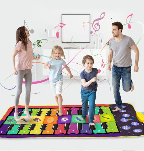 Tapis d’éveil musical multifonction violet et rouge pour enfants