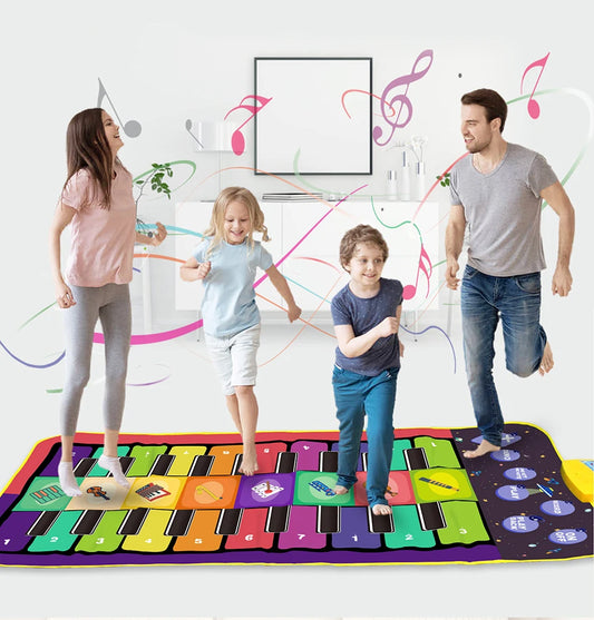 Tapis d’éveil musical multifonction violet et rouge pour enfants