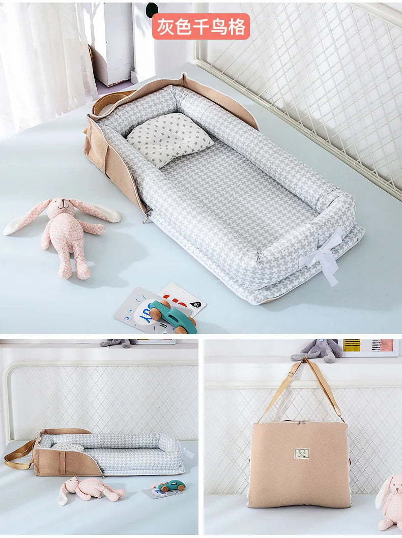 Réducteur de lit bébé pliable marron