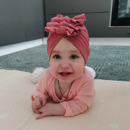 Turban en coton avec petits nœuds pour petites filles