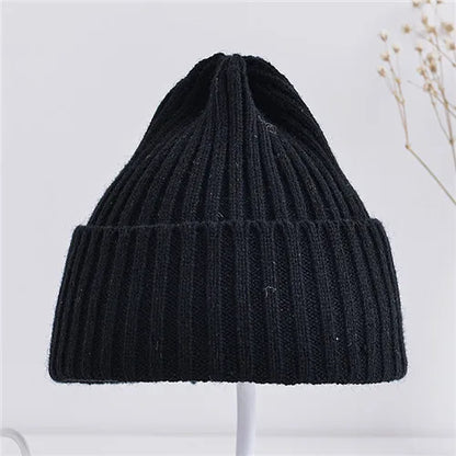 Bonnet tricoté côtelé pour bébés filles et garçons