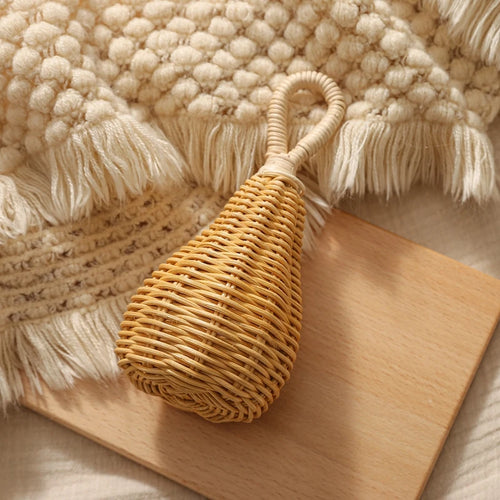 Hochet en bois avec anneau de dentition pour bébé
