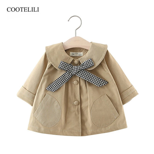 Manteau d’hiver avec nœud à carreau pour bébé