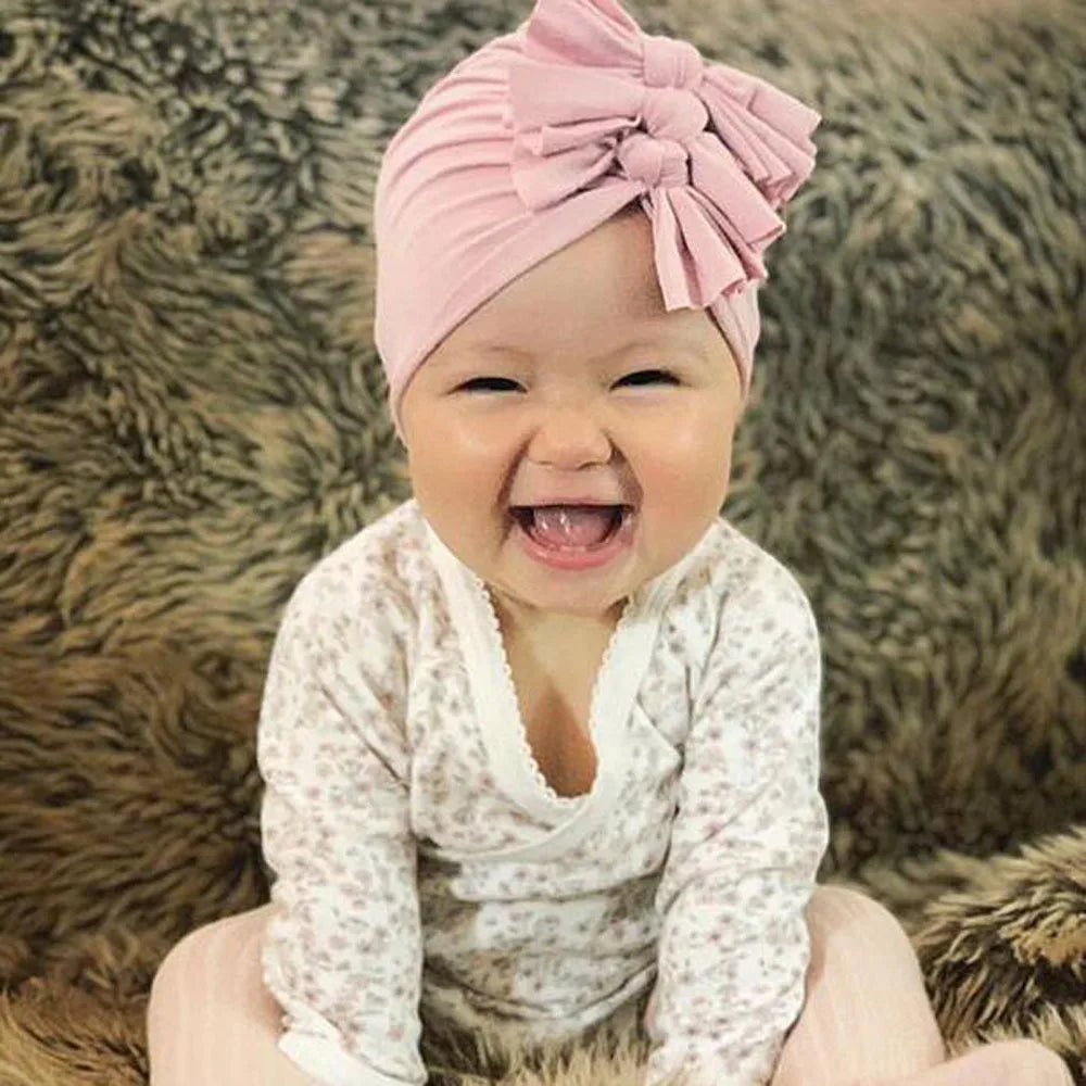 Turban en coton avec petits nœuds pour petites filles
