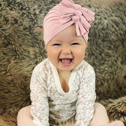 Turban en coton avec petits nœuds pour petites filles
