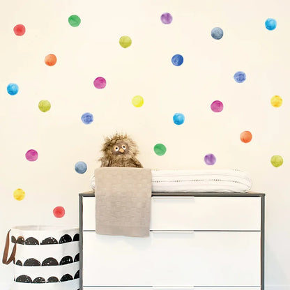 Autocollants muraux en point coloré pour chambre d’enfant