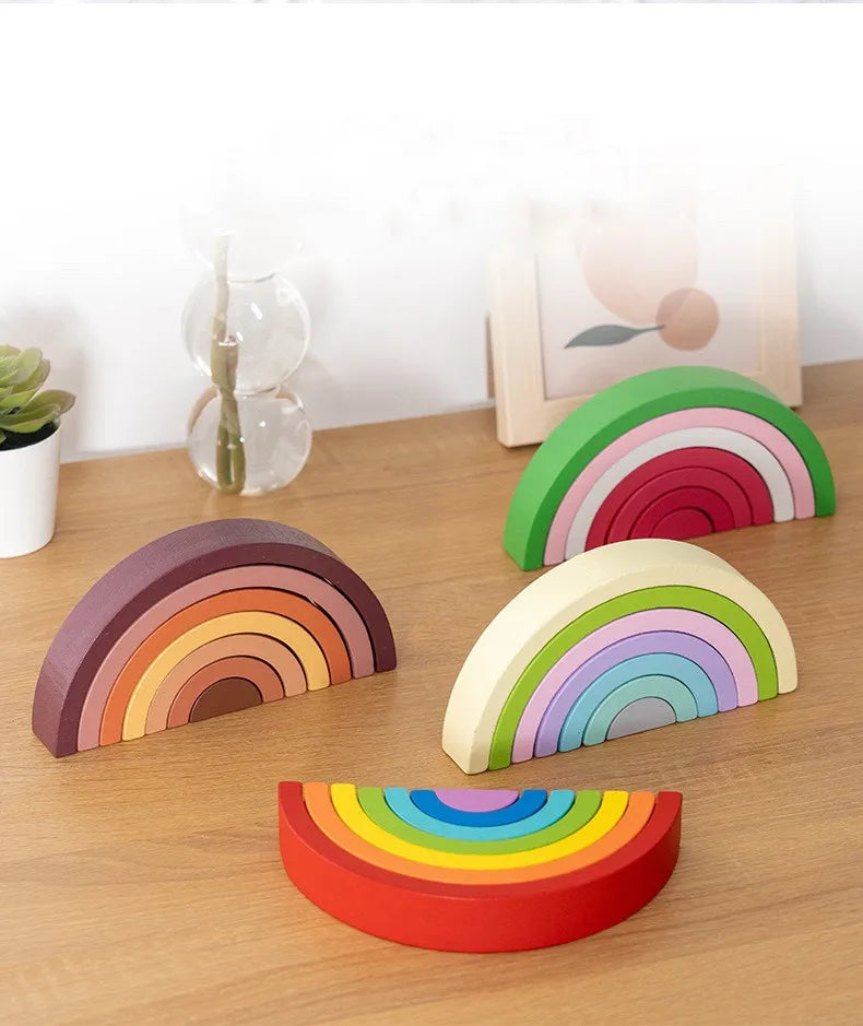 Jeu Montessori d’empilement en bois pour bébé