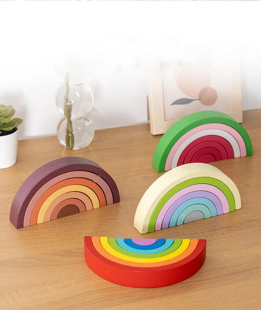 Jeu Montessori d’empilement en bois pour bébé