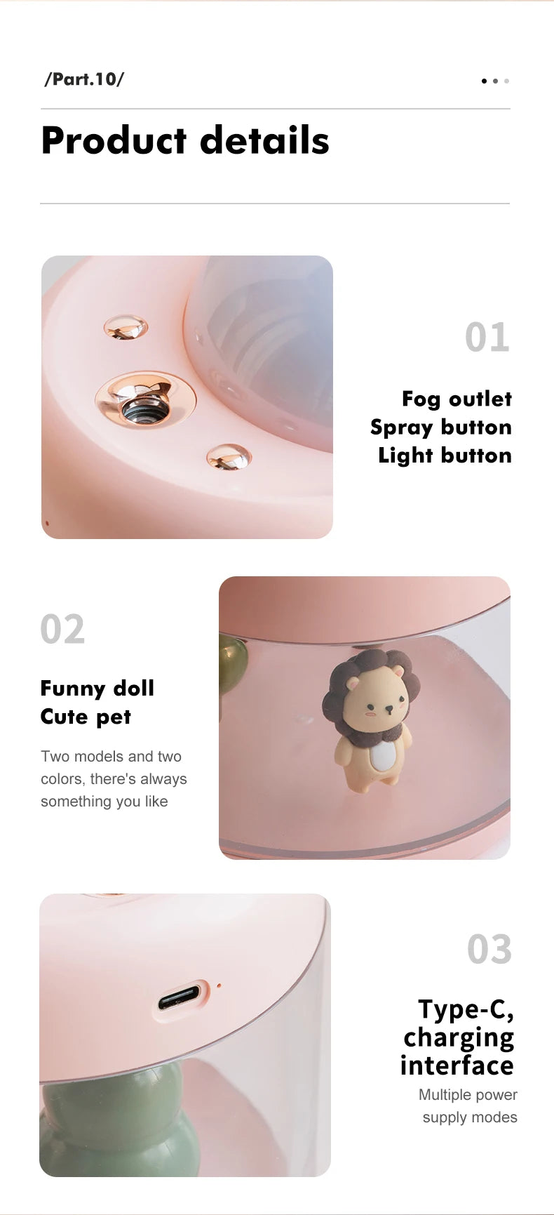 Humidificateur d’air avec veilleuse pour chambre de bébé