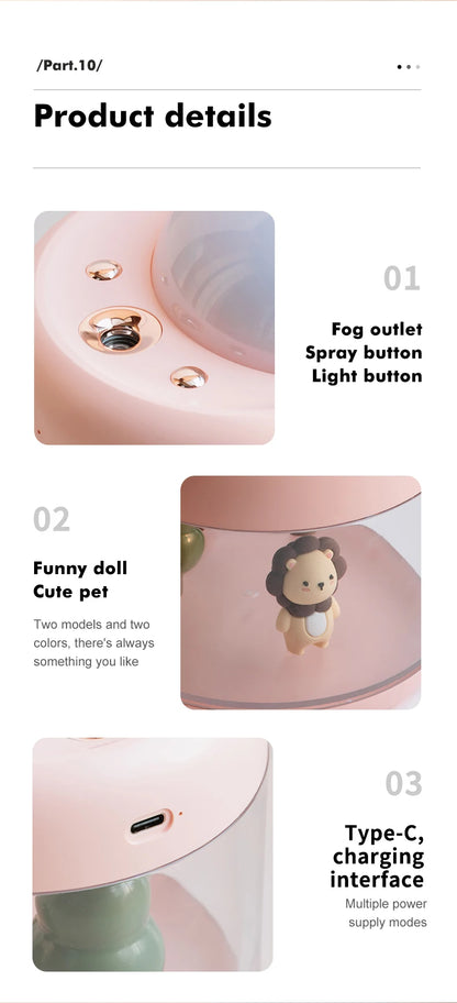 Humidificateur d’air avec veilleuse pour chambre de bébé
