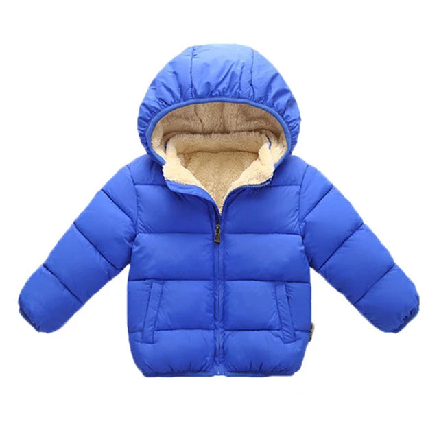 Doudoune bébé bleue foncée rembourrée avec velours intérieur