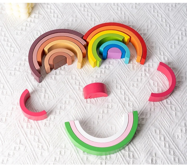 Jeu Montessori d’empilement en bois pour bébé
