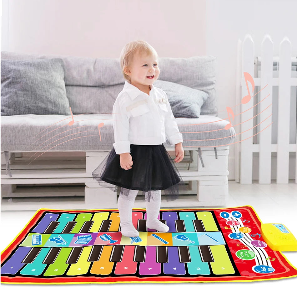 Tapis d’éveil musical multifonction couleur arc en ciel pour enfants