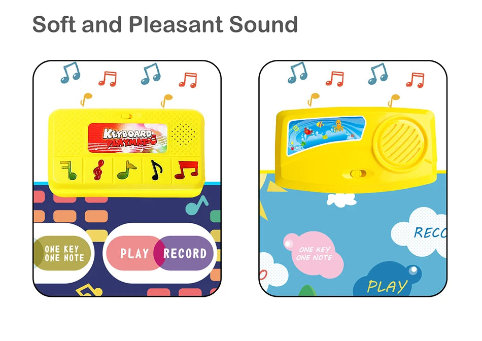 Tapis d’éveil musical multifonction bleu avec chiffres pour enfants