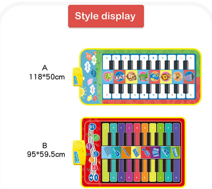 Tapis d’éveil musical rouge et vert multifonction pour enfants