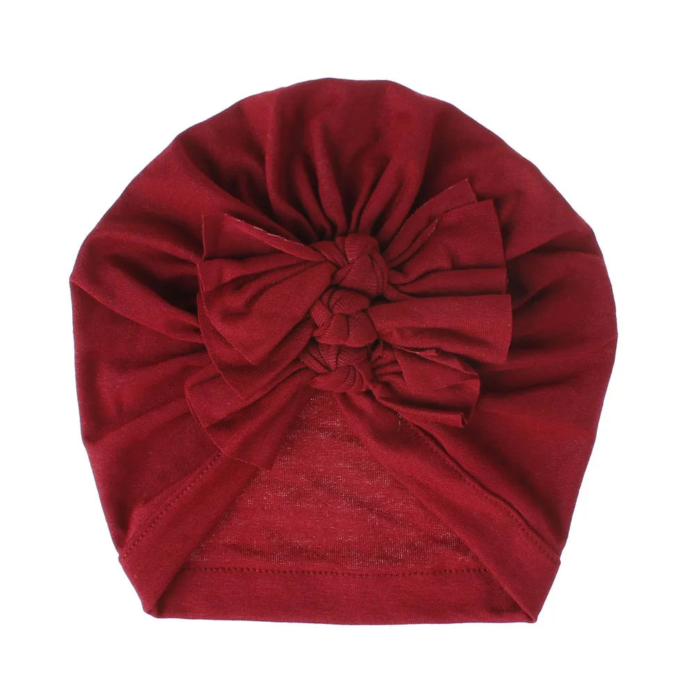 Turban en coton avec petits nœuds pour petites filles