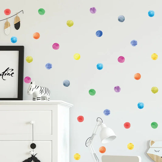 Autocollants muraux en point coloré pour chambre d’enfant