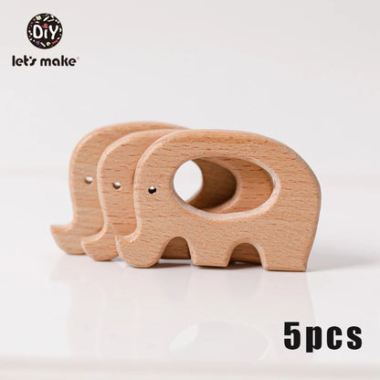 Hochet de dentition en bois de hêtre pour bébé