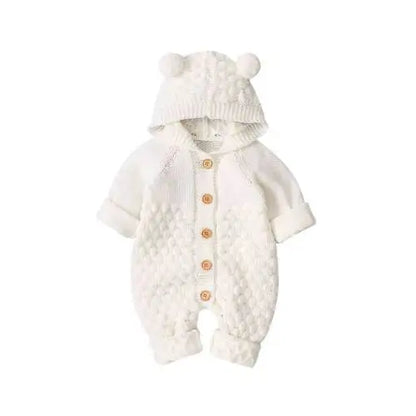 Combinaison tricotée capuche oreilles d’ours