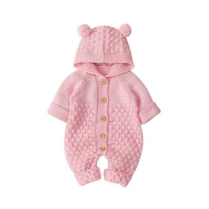 Combinaison tricotée capuche oreilles d’ours