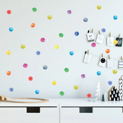 Autocollants muraux en point coloré pour chambre d’enfant