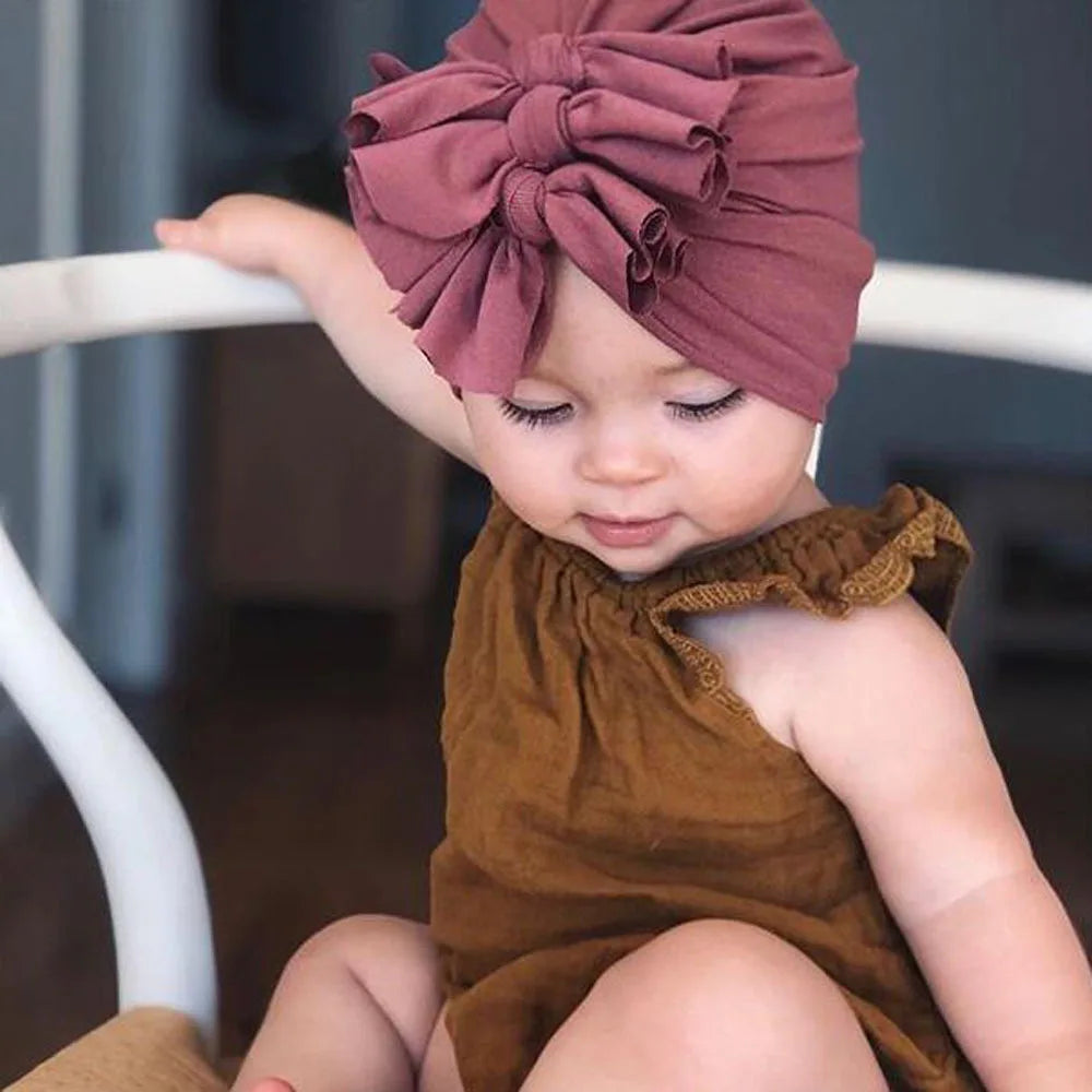 Turban en coton avec petits nœuds pour petites filles