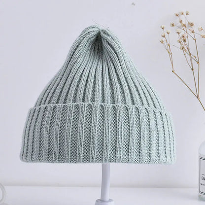 Bonnet tricoté côtelé pour bébés filles et garçons