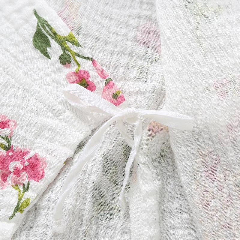 Tenue d’été style kimono imprimé floral pour bébé